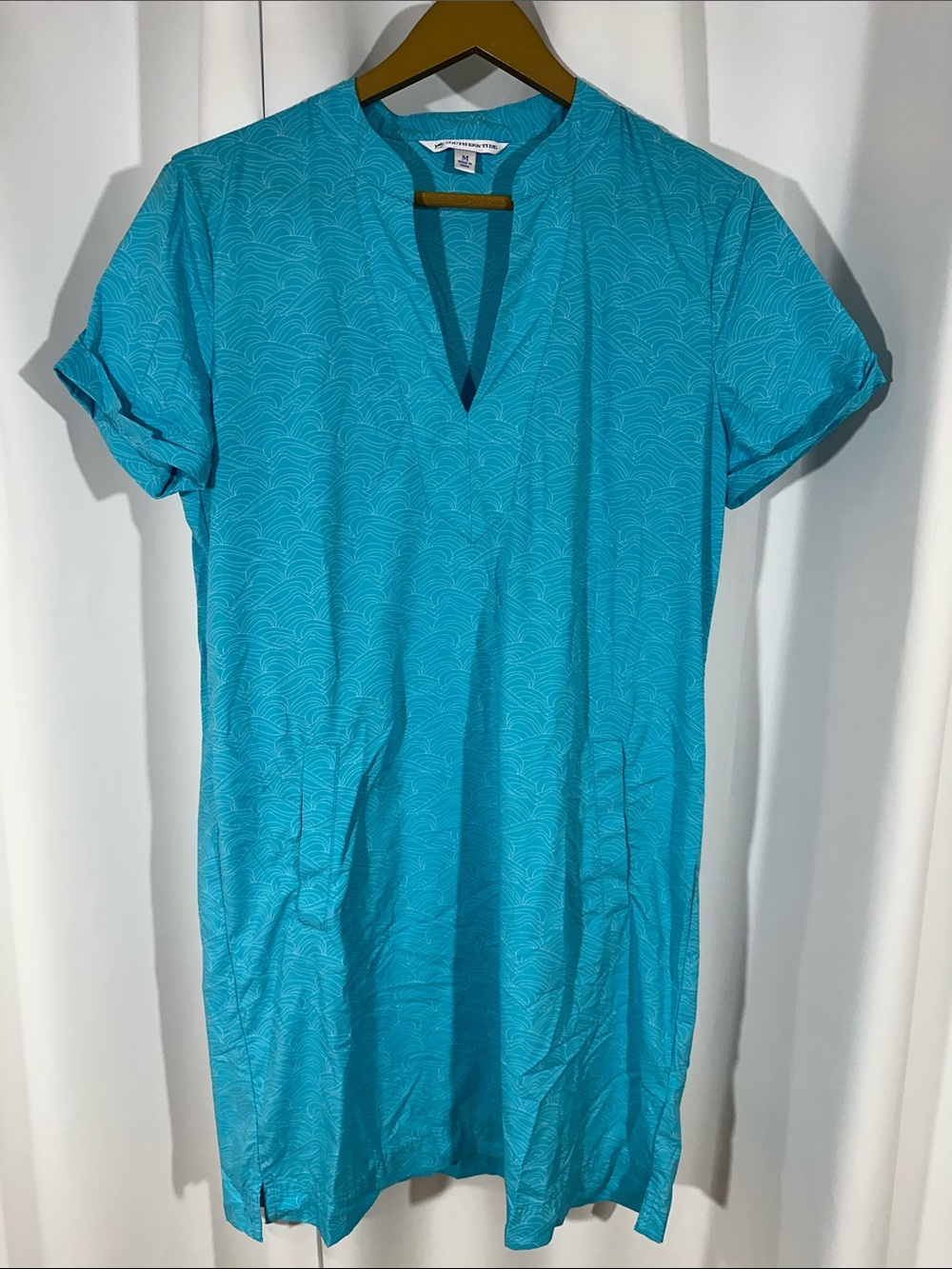 Southern Tide brrr Performance Shift Dress Sz M Blue Golf Tennis Travel Stretch